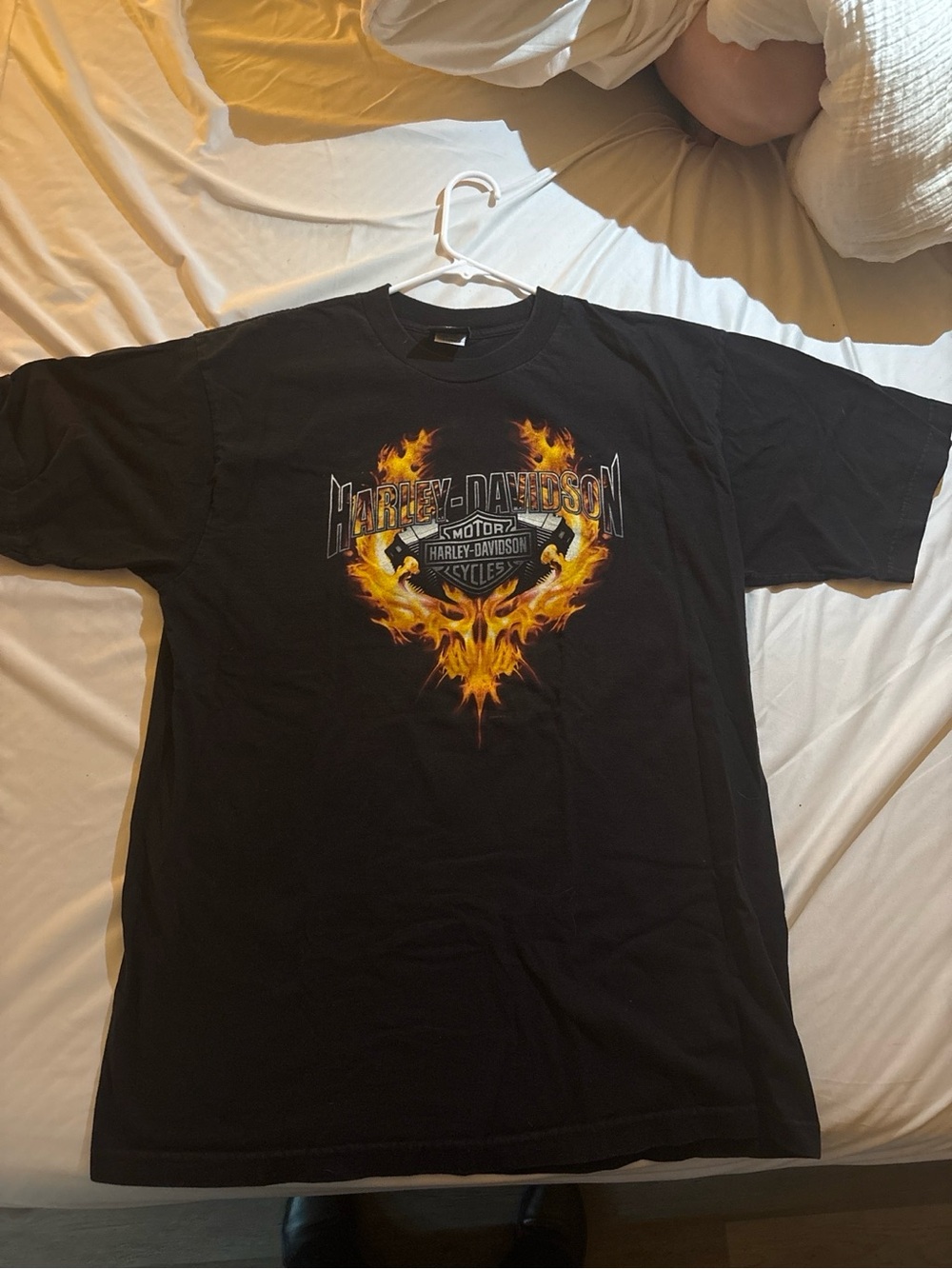 Harley-Davidson Black Short Sleeve Tee with Fiery Flame Graphic